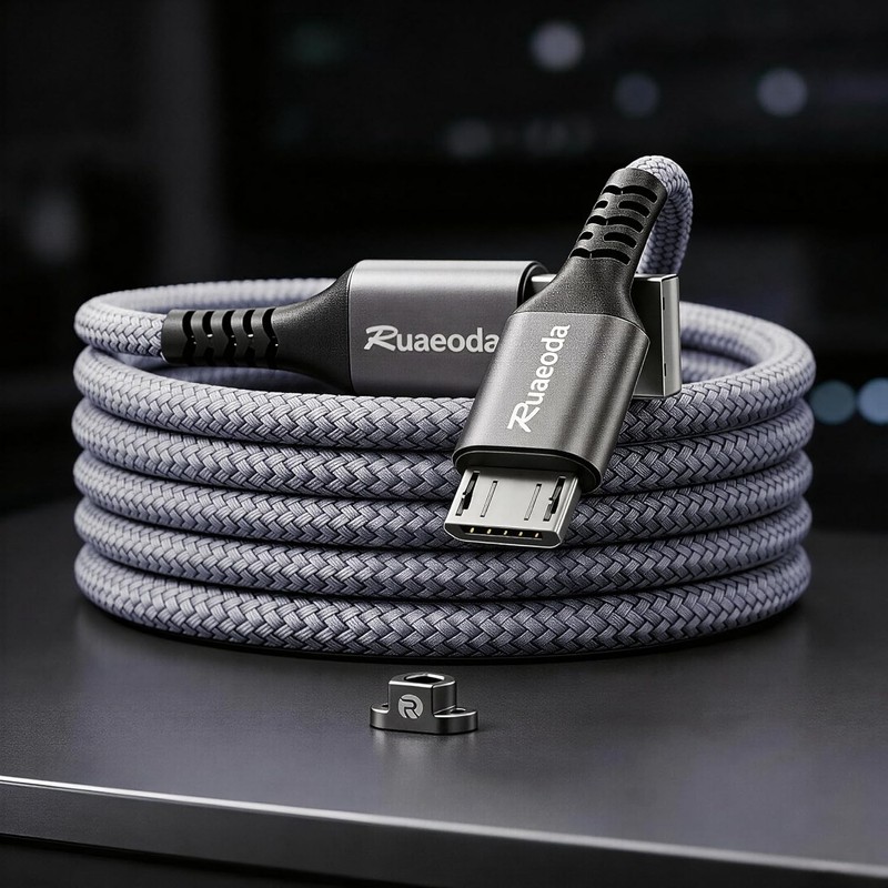 6ft Micro USB Cable 2-Pack, Heavy Duty Pet-Proof Braided Android Charger Cord... gallery