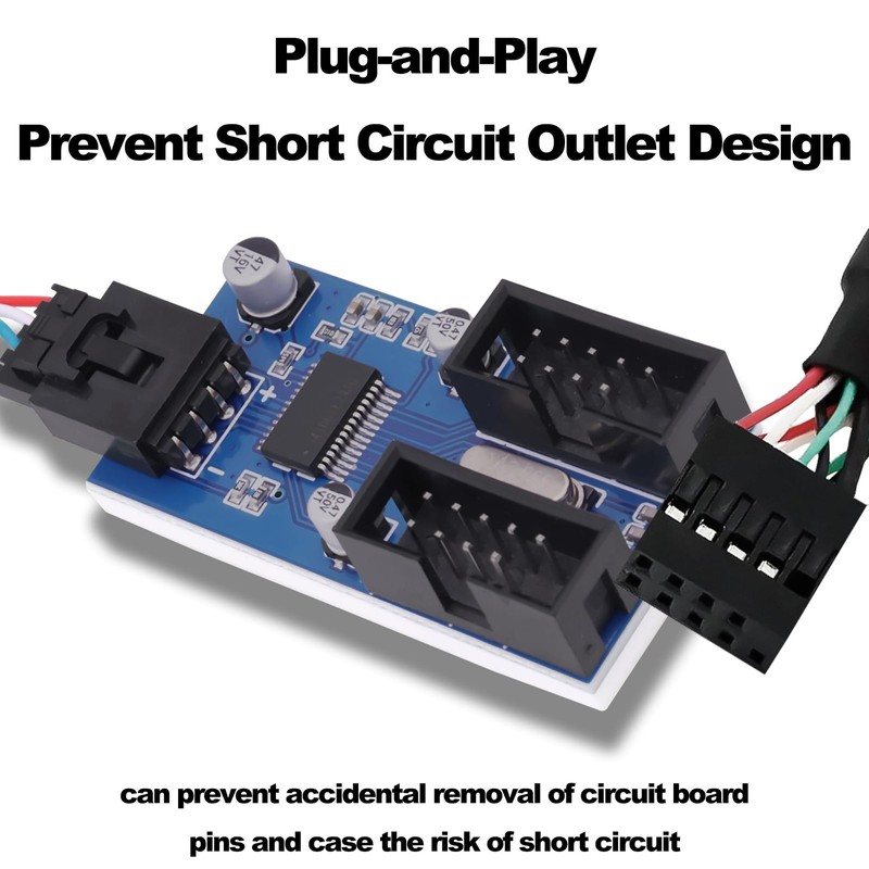 Motherboard Internal USB Hub Header Splitter USB A Male to Dual Motherboard 9... gallery