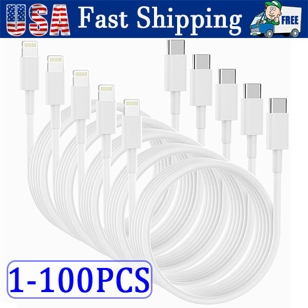 Fast Charger Cable Type USB C PD Cord to For iPhone 14 13 12 11 Pro Max XR lot gallery