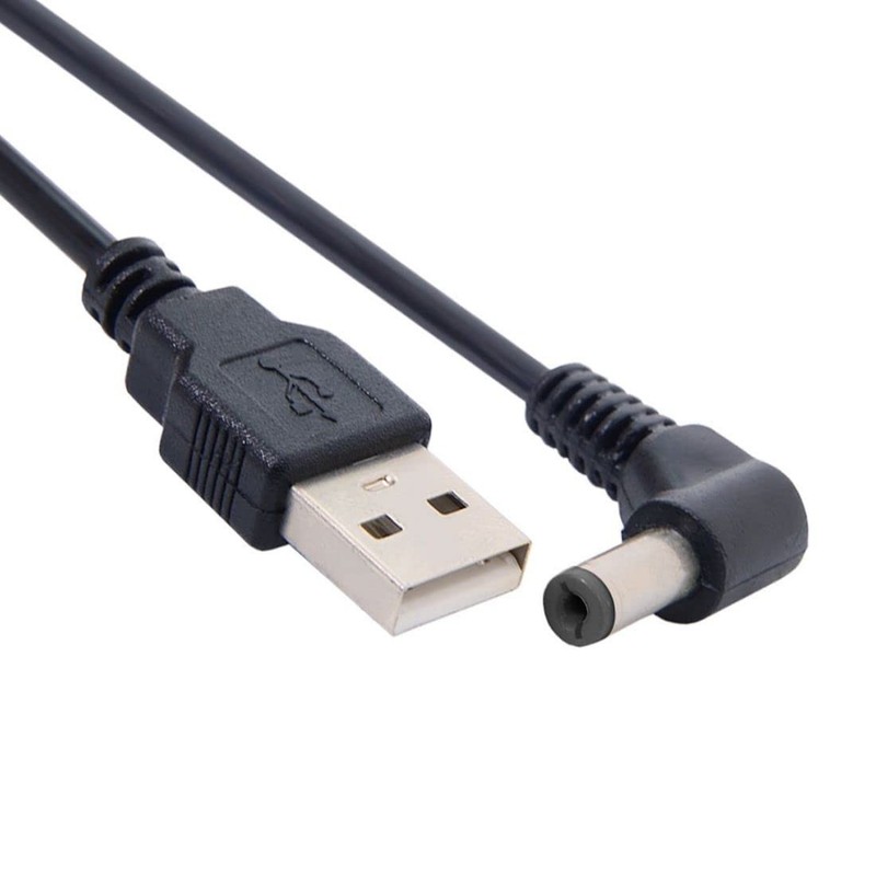 Right Angled 90° USB 2.0 Type A Male to DC 5.5x2.1mm Connector Cable 100cm gallery