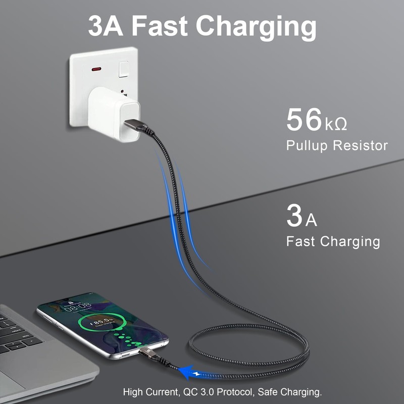 USB C Cable 6.6ft, USB-A to USB-C Cable USB 3.1 USB 3.2 Gen2 10Gbps Data Char... gallery