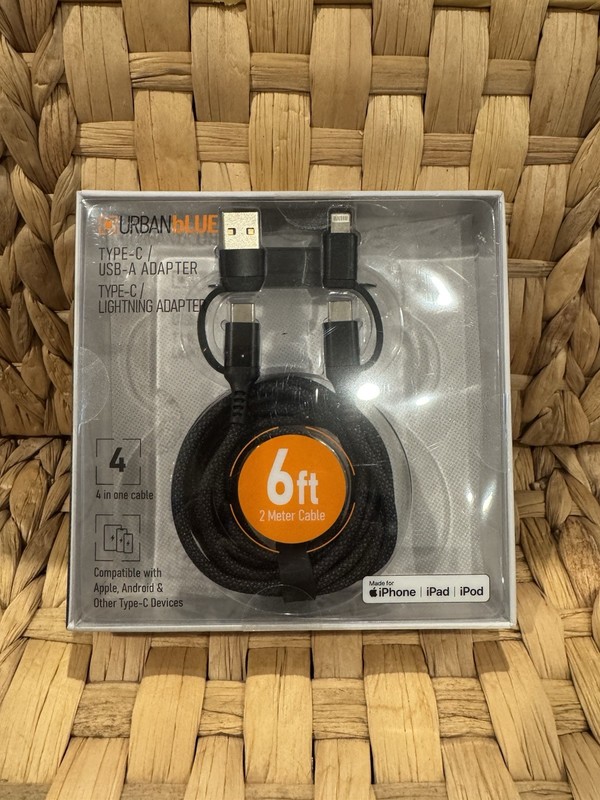 Charging Cable 6 Ft 4 In One Type-C Usb-A Adapter & Type-C and Adapter