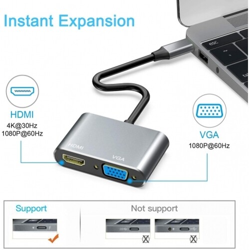 For Samsung Galaxy S23/Ultra/Plus Video Splitter USB-C to HDMI VGA Adapter HDTV gallery