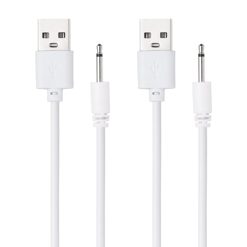 2Pcs 2.6FT DC Charging Cable, USB to DC Power Cable 2.5mm l 14mm, White