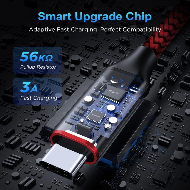 etguuds USB to USB C Cable 1ft, 2-Pack Short USB A to Type C Charger Cord Fas... gallery