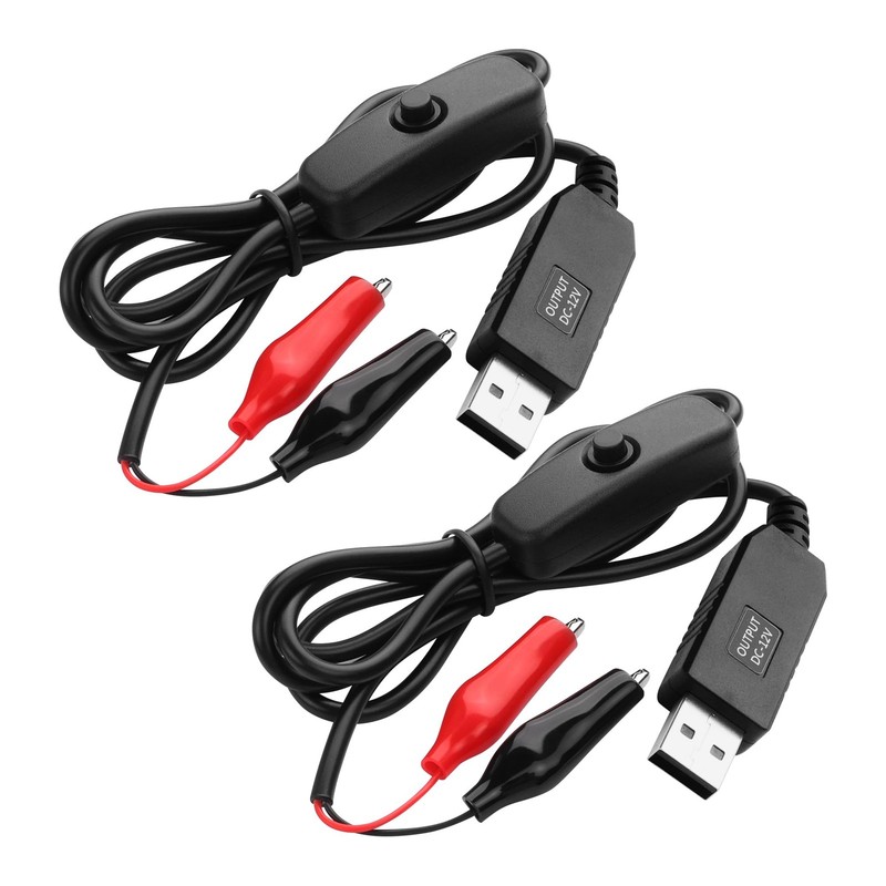 PNGKNYOCN 12V USB to Clip Cord with Power Control Button,USB Male to Alligato…