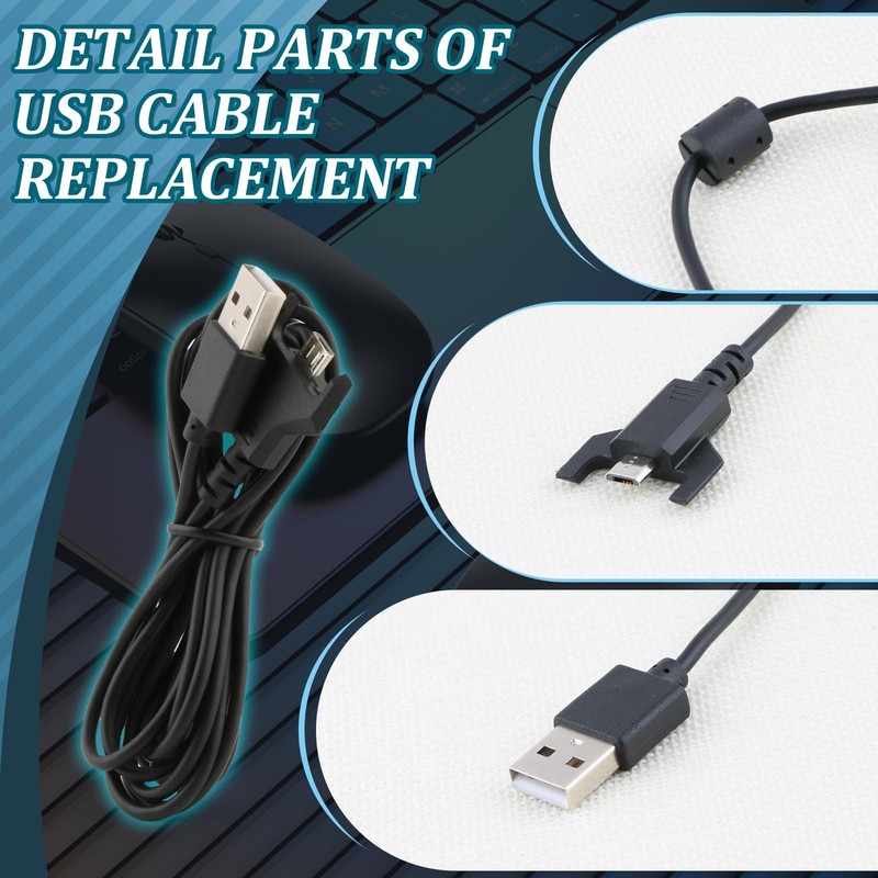 2PCS USB Charging Cable for Logitech G403 G703 G900 G903, G Wireless , G X Su... gallery