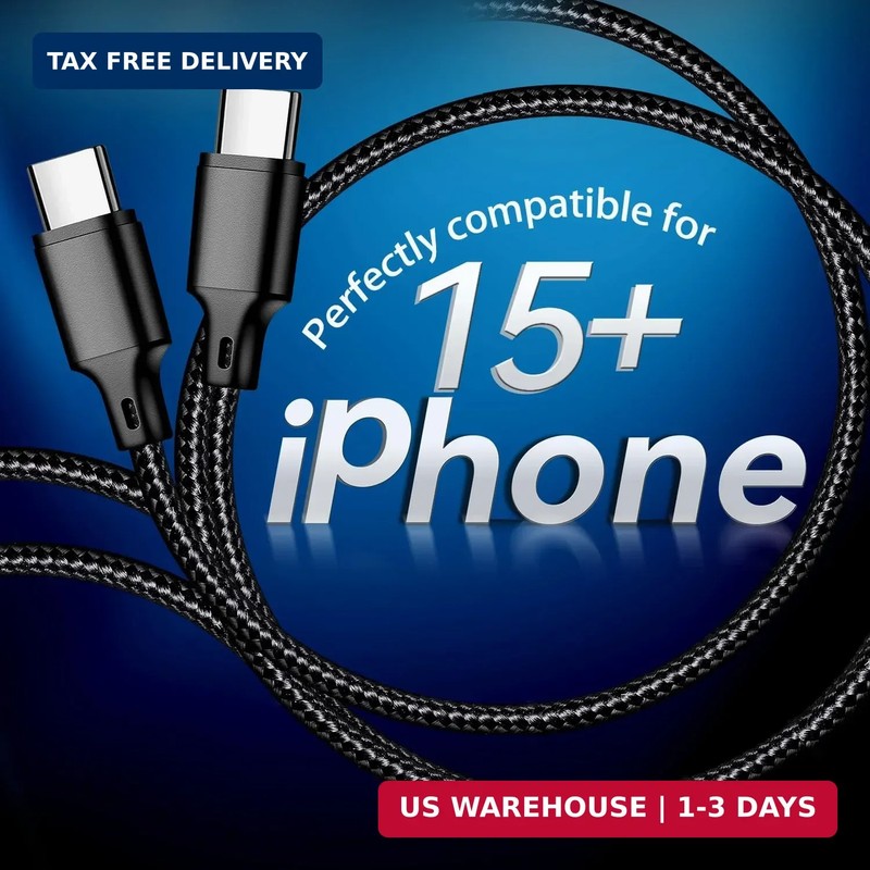 USB C to USB C Charger Cable, 3Pack 6FT Type C Fast Charging Cord Compatible for gallery