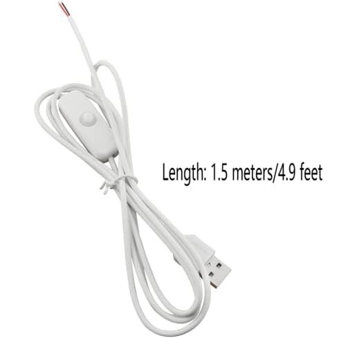 2 PCS 1.5m USB Cable with ON/Off Switch Male to DC 2-Pin Wire Power Cord gallery