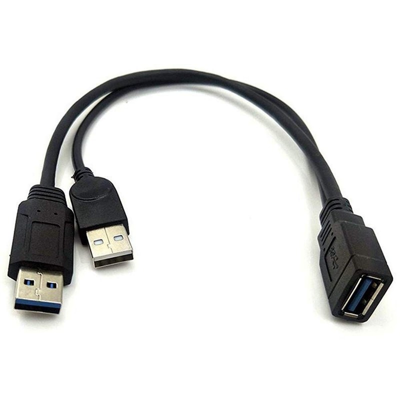USB 3.0 Female to Dual USB Male Extra Power Data Extension Cord Adapter Split... gallery