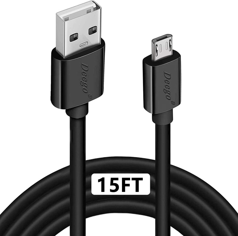 Micro USB Cable, 15Ft Extra Long Controller Charger | Fast Android USB Charging