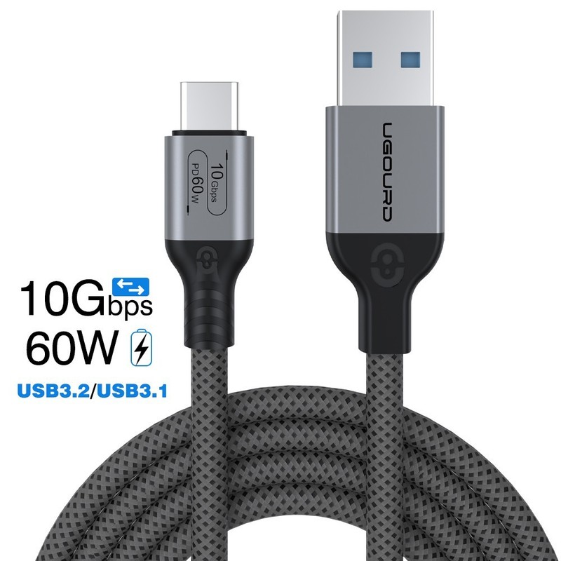 USB 3.2 USB 3.1 Gen2 10Gbps USB-A to Type C Cable 60W Fast Charge