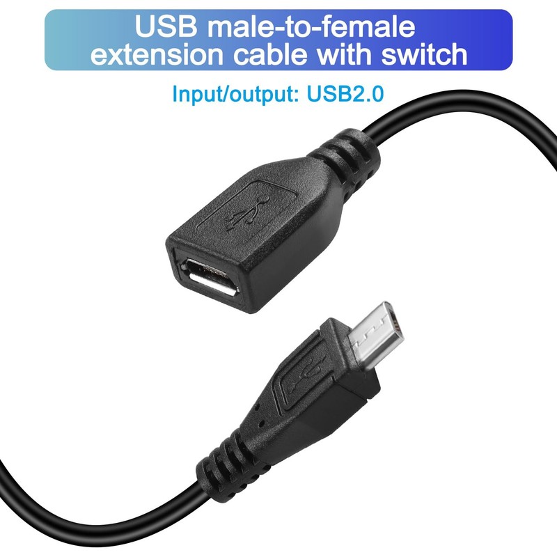 HATMINI USB Male to Female Switch Charging Cable 5V 2A Short Extension Cord f... gallery