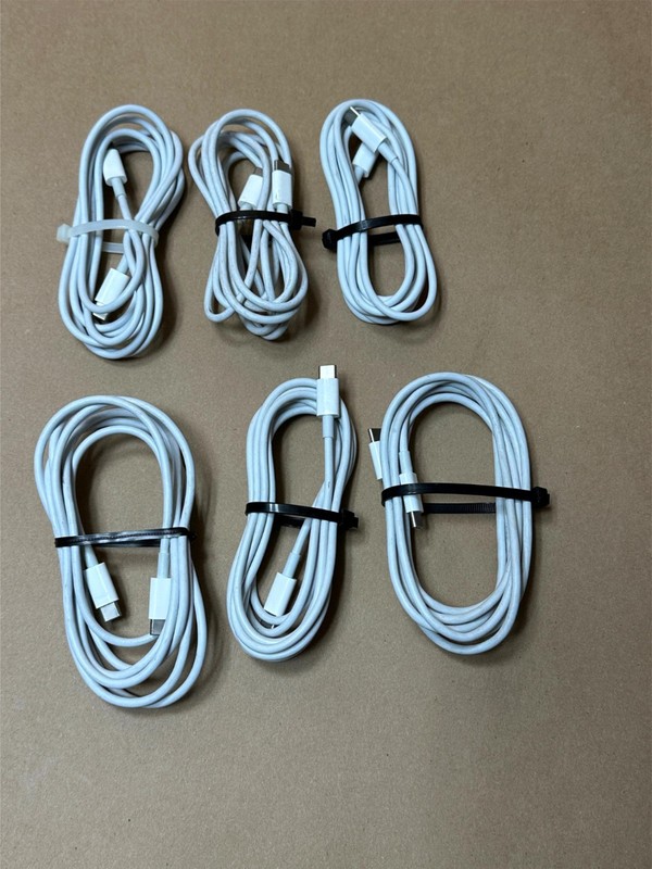6x Pack Lot Genuine OEM Apple 3M 6.6′ 240W USB-C to USB-C Charge Cables