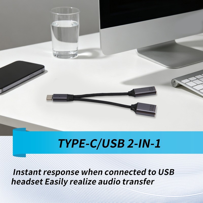 USB C OTG Cable Phone Adapter 2 in 1 Type C to USB A Adapter with PD4413 gallery