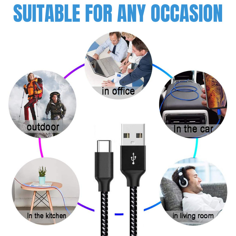 New For iPhone 15 Pro Max Samsung 10ft USB-C Fast Charger Cable Type C Cord Lot gallery