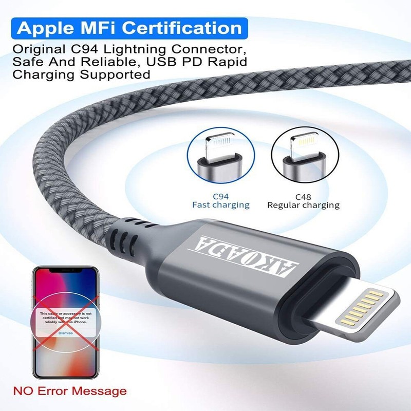 10FT PD Fast Charger USB C Charging Cable For iPhone 14 13 12 Pro Max 2 PACKS gallery