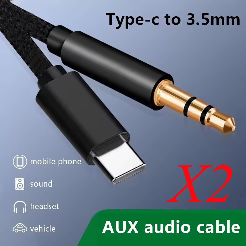 2X For Google Pixel 9 Pro XL 8 7 6a 5 Type-C to 3.5mm AUX Audio Car Adapter Cord