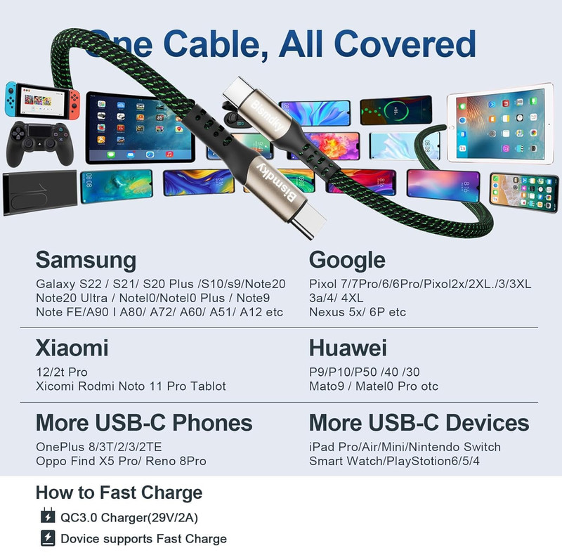 2Pack 4FT Multi Charging Cable ，USB C Splitter Cable，4 in 1 Fast Charging QC3.0 gallery