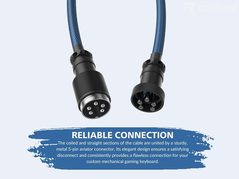 Skydiver Coiled Keyboard Cable Braided USB Type C To A 5Pin Aviator 20W gallery