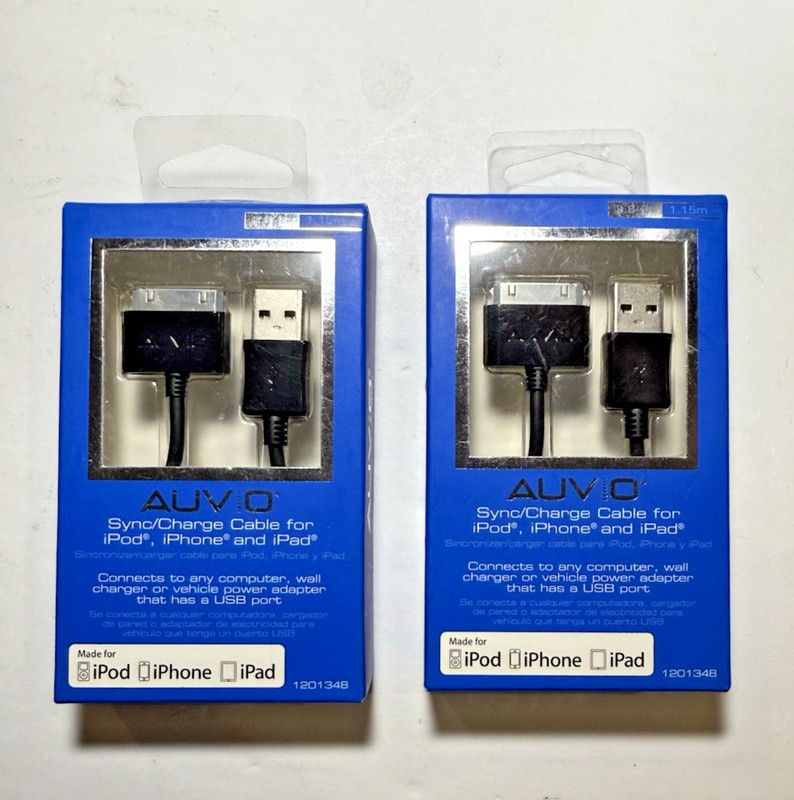 2 AUVIO Sync/Charge Cable iPod, iPhone and iPad