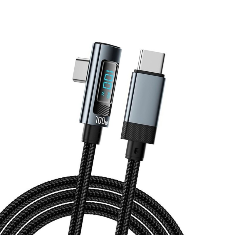 Bendable USB C Cable 100W Power Delivery with LED Screen for Type C Devices gallery