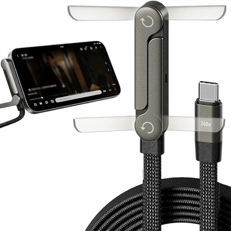 Fast Charging Foldable Bracket Data Cable with Built-in Holder Hot Sale 240W gallery