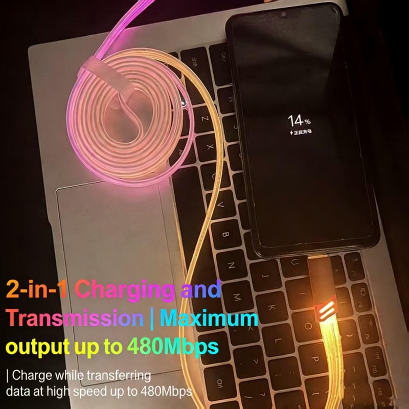 Light Up Charging Cable 66W Starry USB to Charger Lighted Fast Charging Cord ... gallery