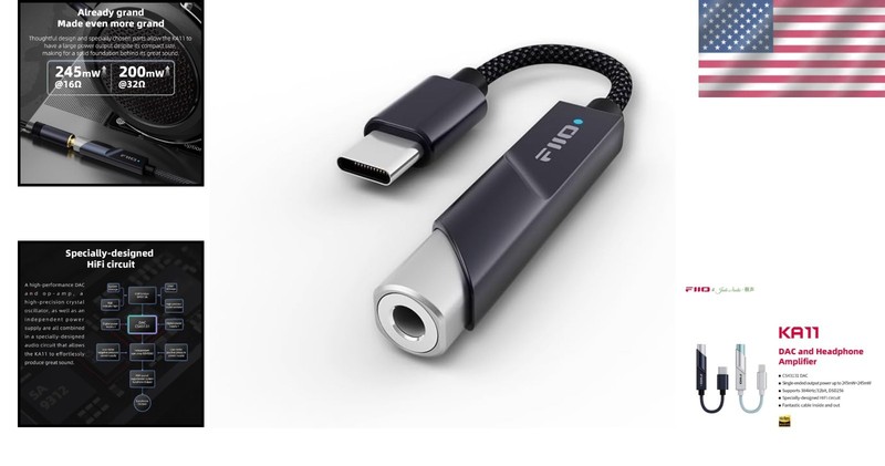 KA11 USB C Hi-Res DAC Dongle for Android/iOS/Windows - Black gallery