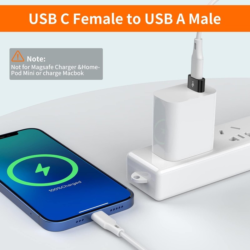 JXMOX USB C Female to USB Male Adapter 4-Pack, Type C to USB a Charger Cable Con gallery