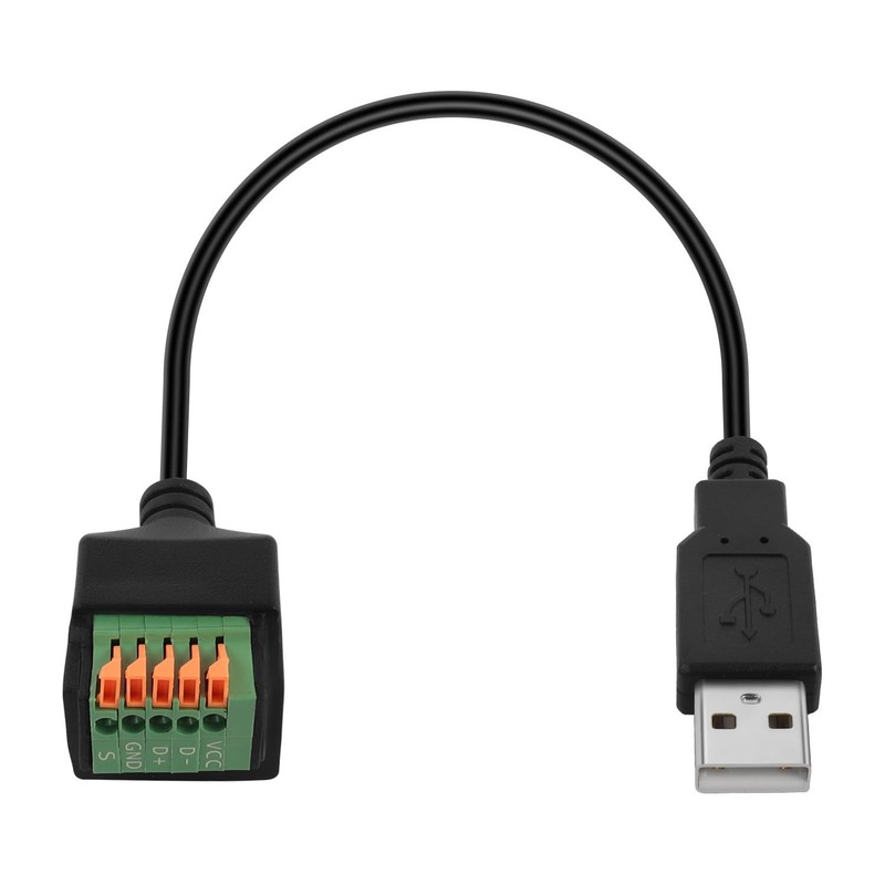QIANRENON Quick Connect USB Solderless Adapter Short Cable Male to 5Pin Crimp...