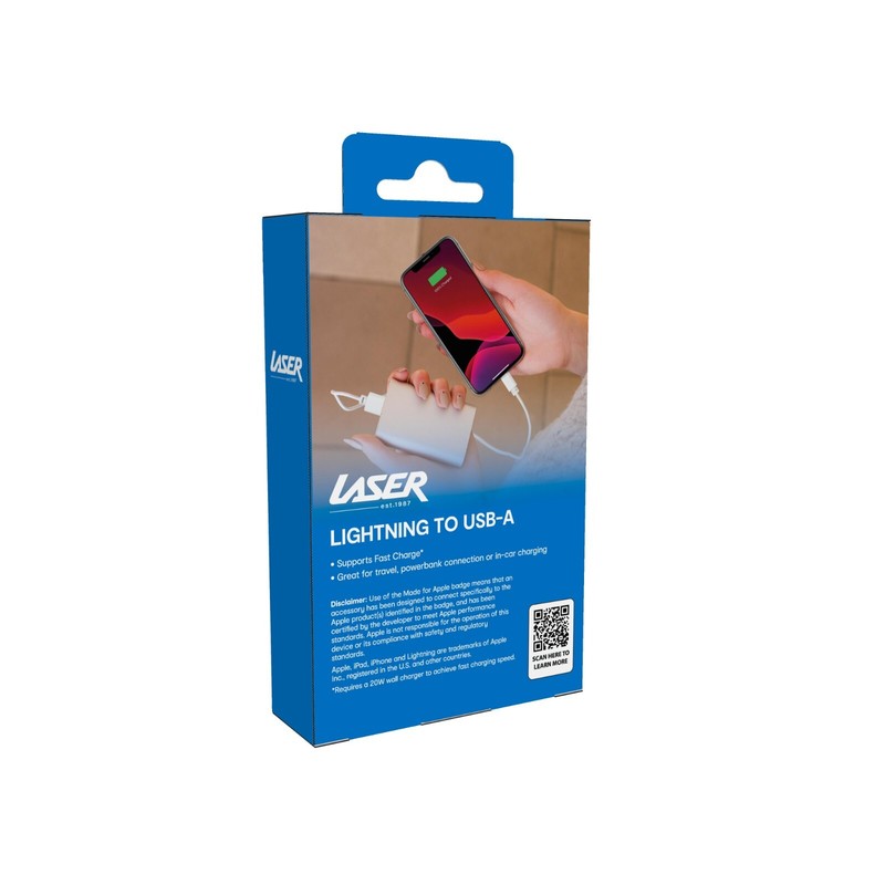 Laser MFi Certified 0.5M White Lightning Cable Quick Charge gallery
