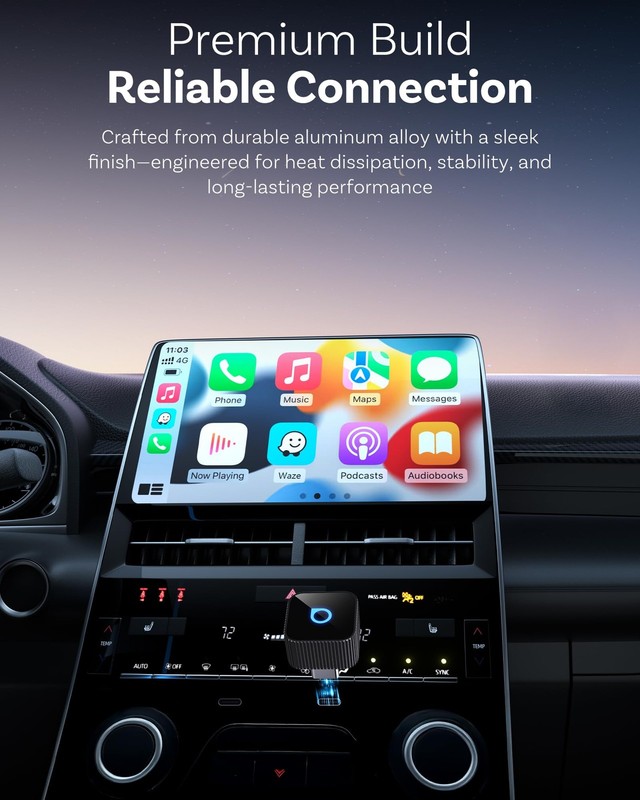 Mini Cube 3.0 USB C Wireless Carplay & Android Auto Adapter 2026– Plug & Play, F gallery