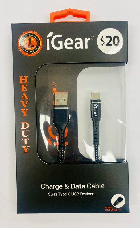 iGear Heavy Duty Fast Charge & Data Cable Suits USB-C Devices IG1910 gallery