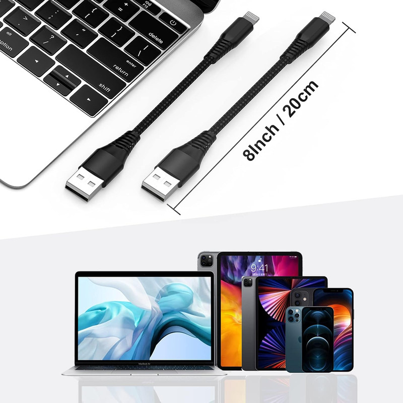 [Apple Mfi Certified] Short Iphone Charging Cable(3Pack 8 Inch),Usb to Lightning gallery