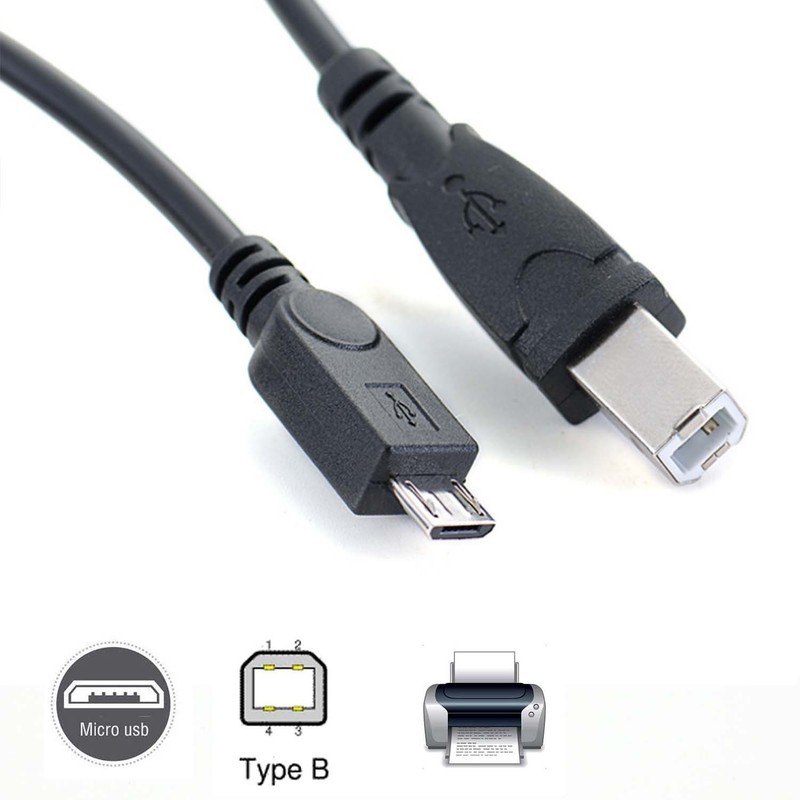Micro Usb Male To USB 2.0 B Male OTG Cable Cord Phone Printer Electronic Organ gallery