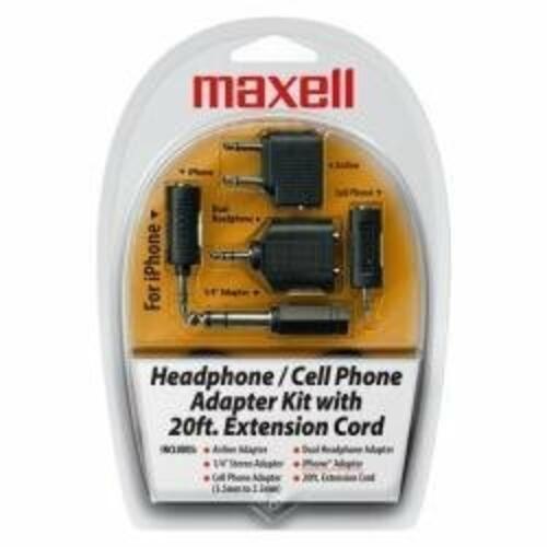 MAXELL Headphone Cellphone Airline Adapter set + Cable