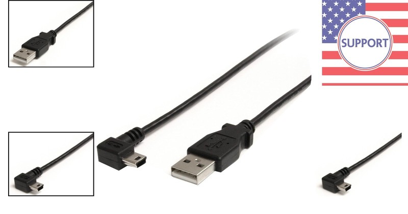 StarTech 3 ft Mini USB Cable with Right Angle Connector - Elegant Black Design gallery