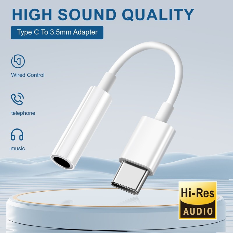 For Motorola G Power /G 2026 USB-C Adapter Port to 3.5mm Aux Jack Earphone Cable