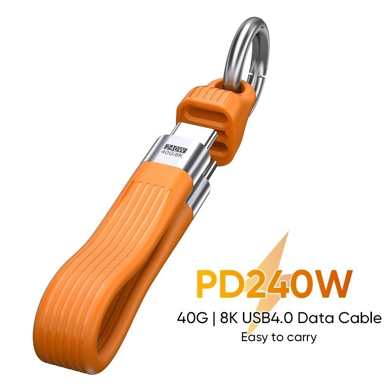 USB C to Type C Cable 240W 40Gbps 8K Video Fast Charging Keychain Mini Portable gallery