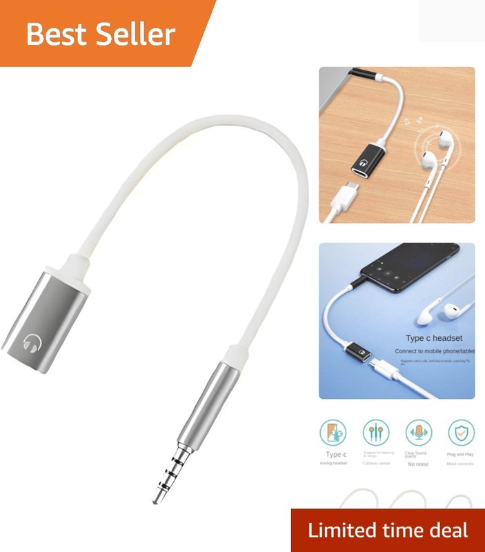 3.5mm Male to USB C Female Audio Adapter, Only Analog Audio Aux Jack Cable fo…