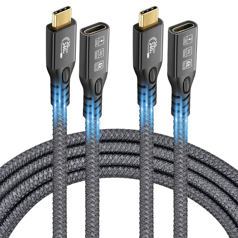 20Gbps USB C 3.2 Extension Cable, USBC 3.2 Gen2 Type-c Male to Female Extende…