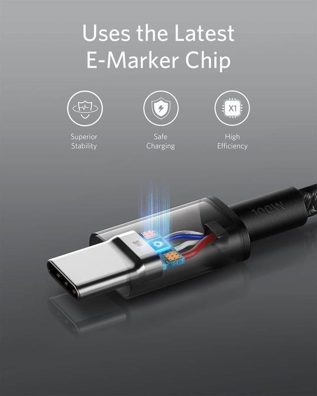 Anker USB C to USB C Cable, 2-Pack 6 FT (1.8 m) Type C 100W Charger 6ft Black gallery
