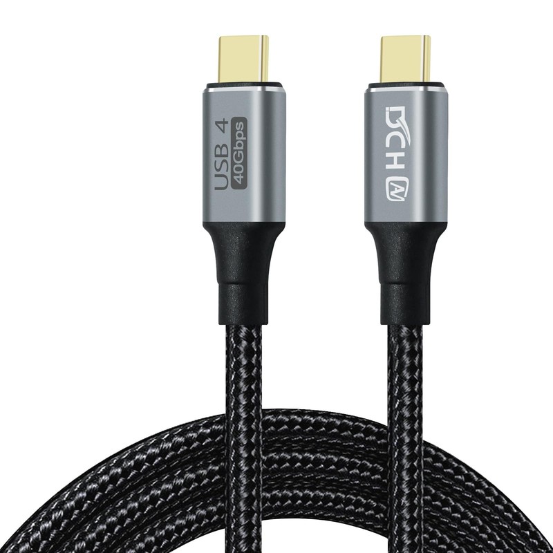 Nylon Braided USB4 Cable Type C To C 40Gbps 100W Fast Charging 8K Video 4ft