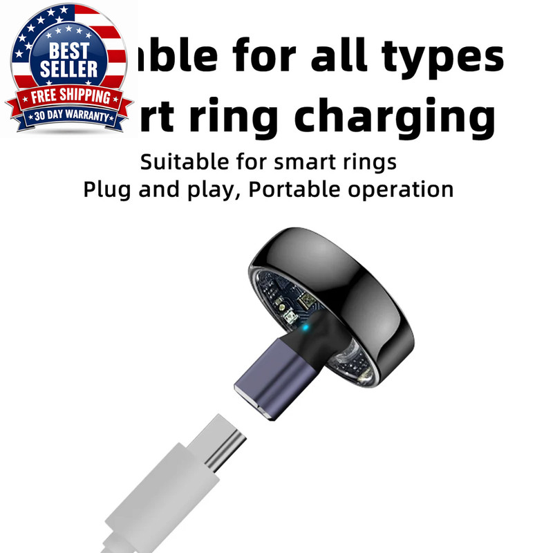 Type-C to Smart Ring Charging Adapter with a round Connector and Magnetic Functi gallery