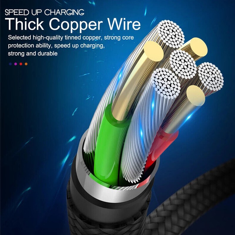 1/2M Nylon Braided USB Type C Charging Cable 3A Fast Charger Long Lead Data Sync gallery