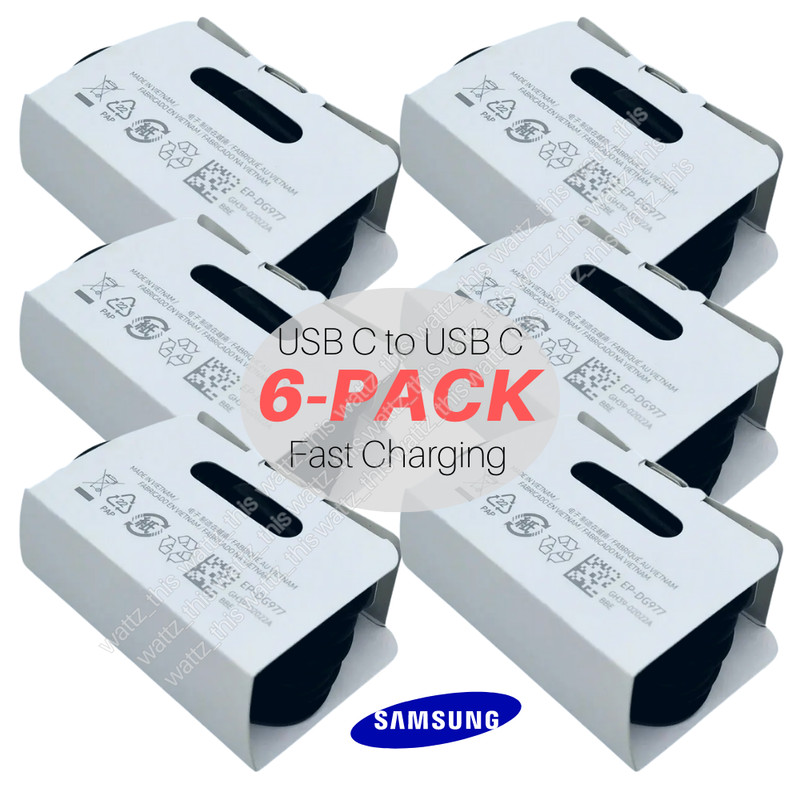 6 Pack USB-C To Type-C Cable Fast PD Charger For Samsung S22 S21 Charging Cord