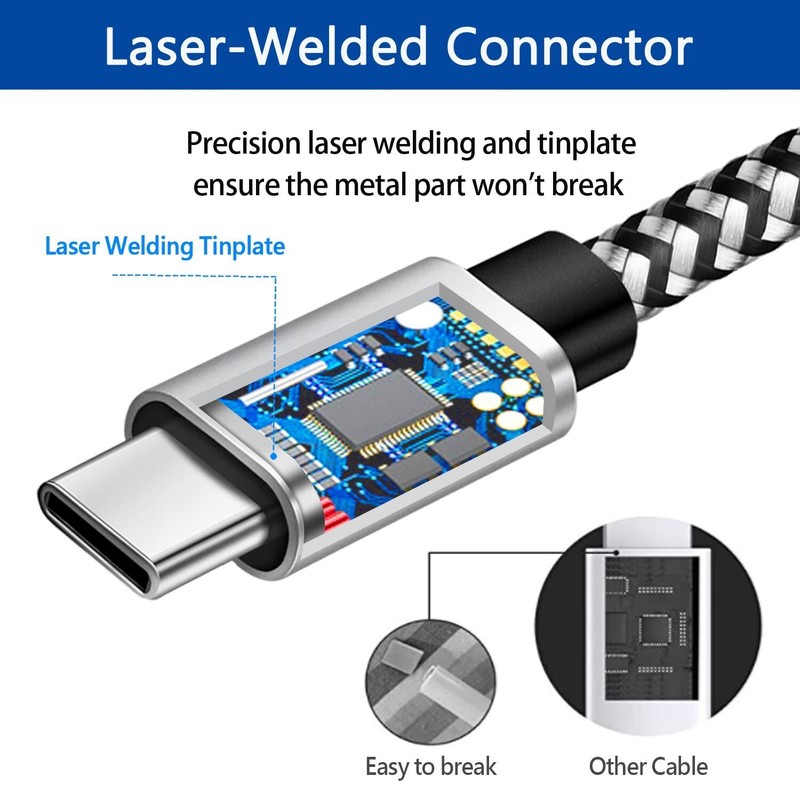 Braided USB C Type-C Fast Charging Data SYNC Charger Cable Cord 3/6/10FT LONG US gallery