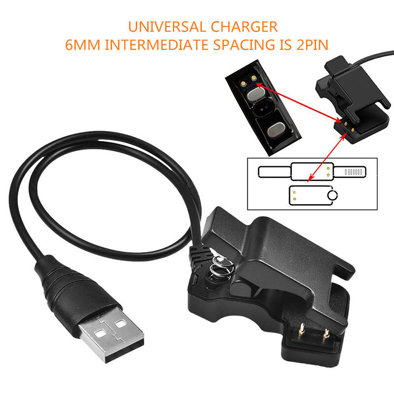 UNIVERSAL SMART WATCH CHARGER CLIP 2 PIN 4mm CHARGING CABLE ADAPTER USEFUL-US gallery