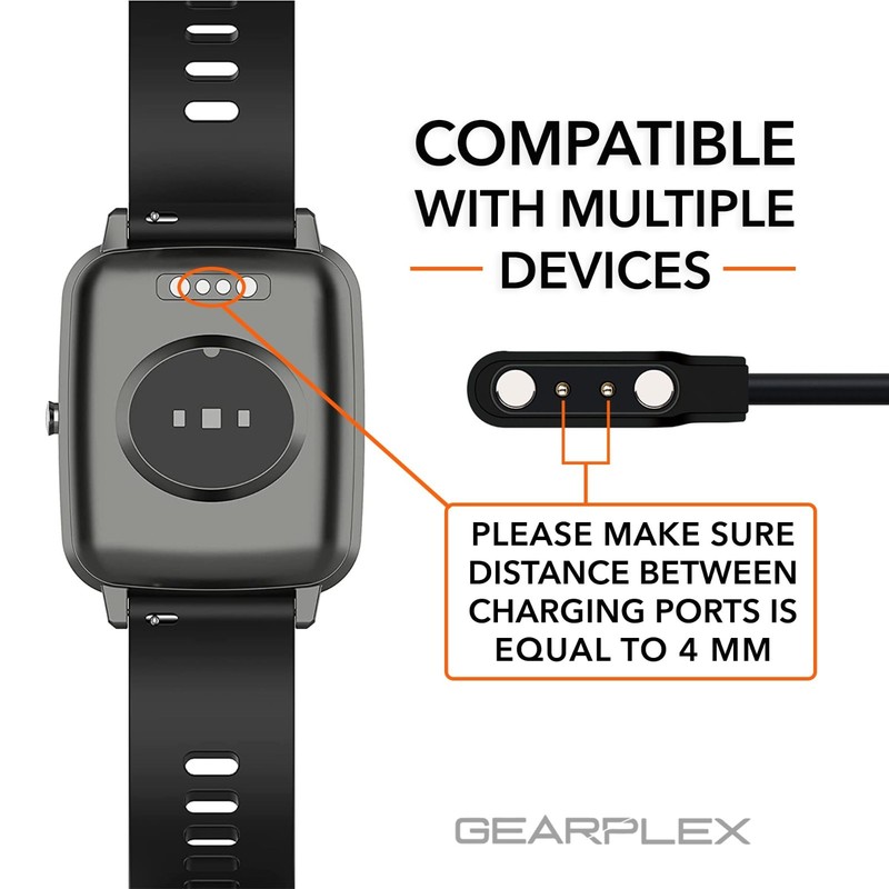 Magnetic USB Charging Cable for Smartwatch Bluetooth Devices - 2 Pack, 4mm gallery